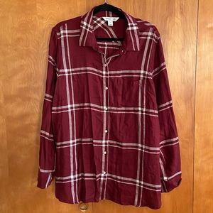 Old Navy Red Plaid Blouse